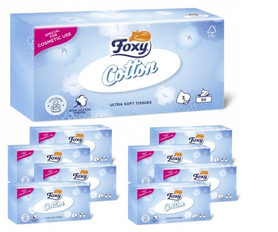 9× Chusteczki higieniczne bezzapachowe Foxy Cotton Ultra 3 warst. 90 szt.
