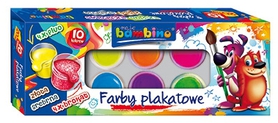   Farby plakatowe dekoracyjne Bambino 10 kolorów