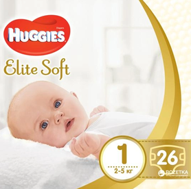 Pieluszki Huggies Elite Soft rozmiar 1 3-5 kg 26 szt.