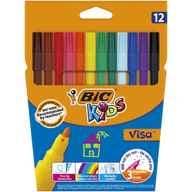 BIC Flamastry KIDS Visa 12 kolorów