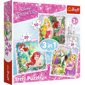 TREFL Puzzle 3w1 Disney Księżniczki
