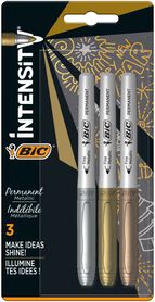 BIC Intensity Metallic Markery metaliczne 3szt.