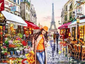 Diamentowa Mozaika Dziewczyna w Paryżu